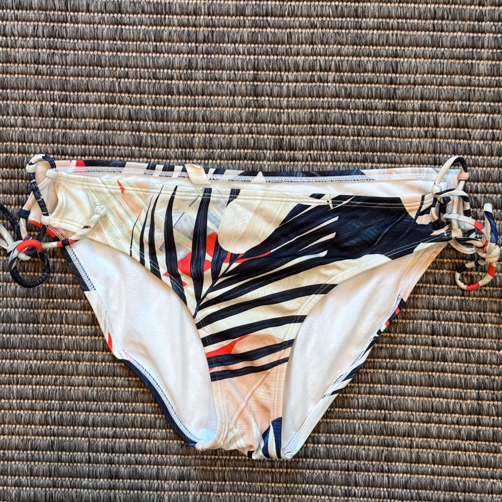 Athleta Leaf Print Bikini Bottom with Side Ties